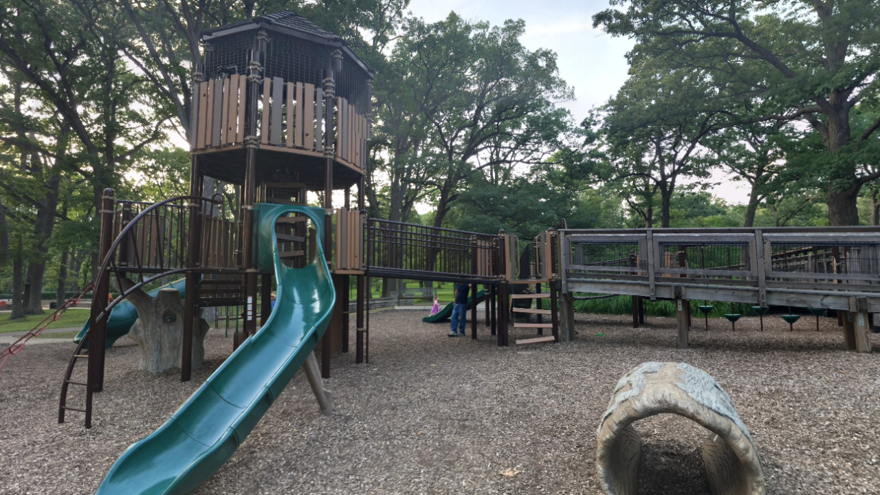 Playground at Sunset Woods Park Gazebo Highland Park IL